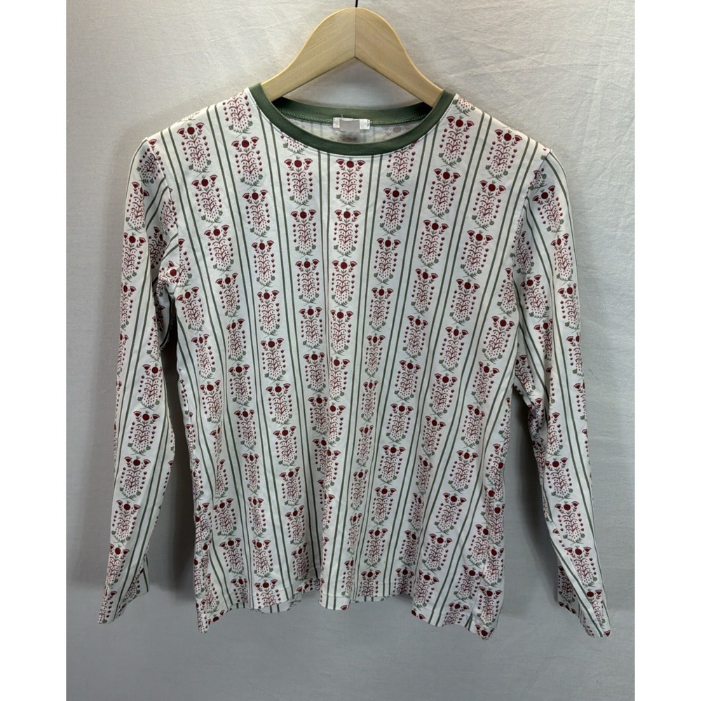 LAKE Pajama Size S 100% Pima Cotton Thistle Floral Print Long Sleeve Top